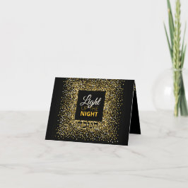 Cartão De Festividades Acenda a noite Elegante e DOURADA Hanukkah