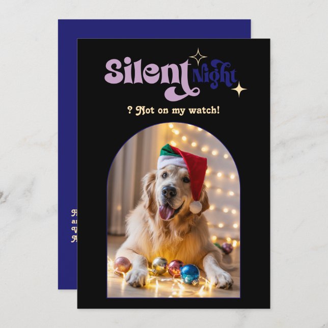 Cartão De Festividades Aconchegante Foto Engraçada de Natal do Cachorro n (Frente/Verso)