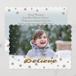 Cartão De Festividades Acredite. Flat de Natal Personalizado