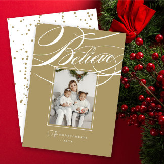 Cartão De Festividades Acredite na imagem religiosa legante Foto de Natal