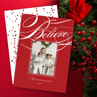 Cartão De Festividades Acredite na imagem religiosa legante Foto de Natal
