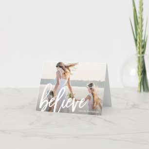 Cartão De Festividades Acredite no Natal da Foto do Script