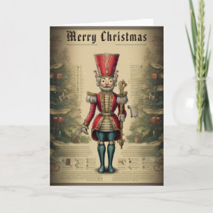 Cartão De Festividades Acrilico Clássico Vintage Quebra-Nozes de Madeira