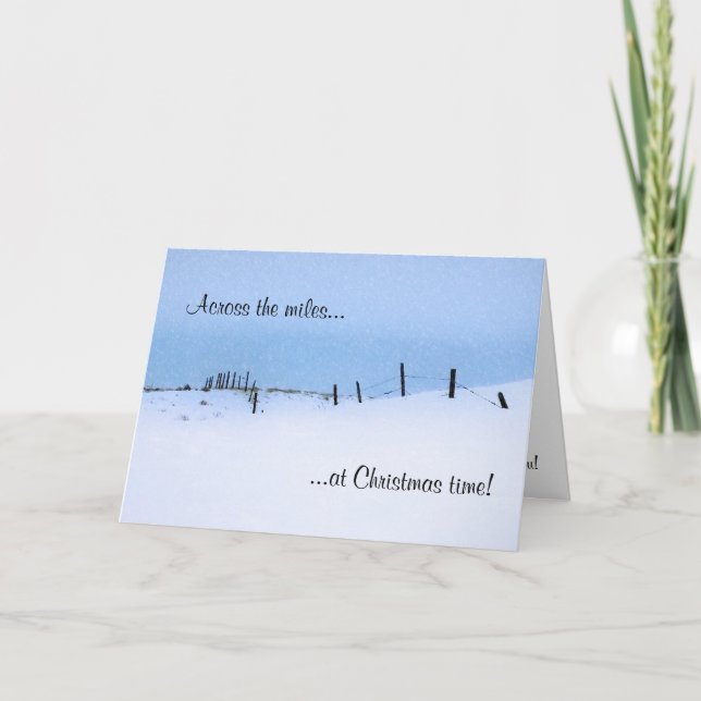 Cartão De Festividades Across the miles Christmas Greeting Card (Frente)