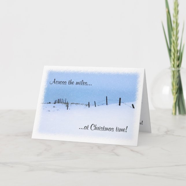 Cartão De Festividades Across the miles Christmas Greeting Card (Frente)