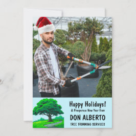 Cartão De Festividades Add Santa's Hat to Photo Oak Tree Logo Business