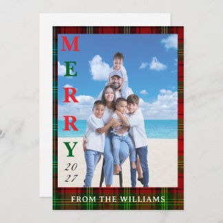 Cartão De Festividades Add Your Image Custom Tartan Background