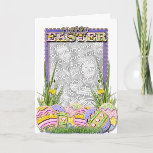 Cartão De Festividades ADD YOUR PHOTO - Easter Egg Cookies (Frente)