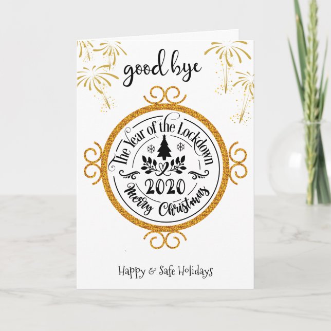 Cartão De Festividades Adeus 2020 | O Ano da Diversão de Bloqueio (Frente)