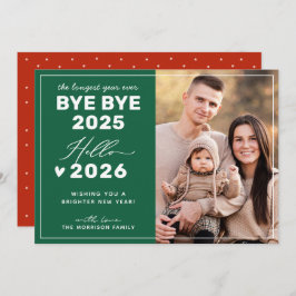 Cartão De Festividades Adeus à Foto de Ano Novo 2024 - 2025