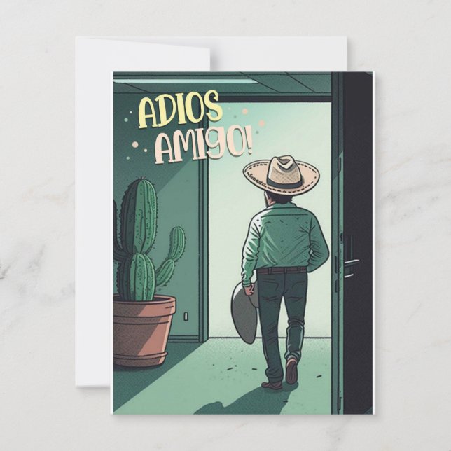 Cartão De Festividades Adeus Adios Amigo Card (Frente)