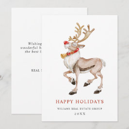 Cartão De Festividades Adeus de Natal do Reindeer Corporativo