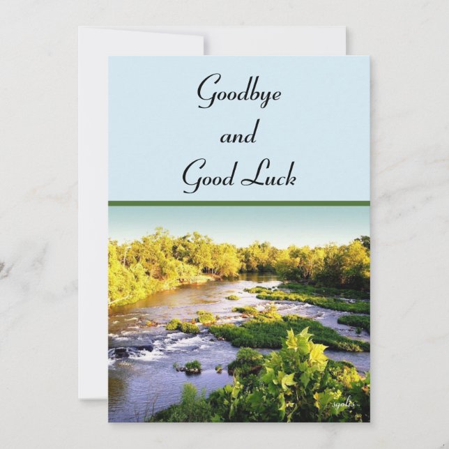 Cartão De Festividades Adeus e Boa Sorte Placa (Frente)