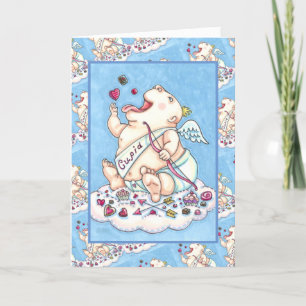 CARTÃO DE FESTIVIDADES ADICIONADO AO AMOR BABY CUPID ENGRAÇADO, CHOCOLATE