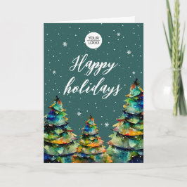 Cartão De Festividades Adicionar logotipo Texto Personalizado Árvore de N