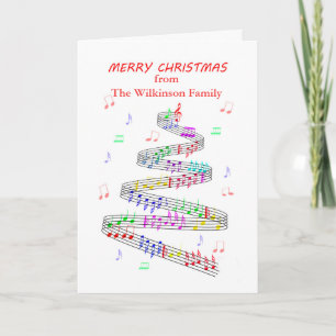 Cartão De Festividades Adicionar uma Folha de Nome Natal de Música