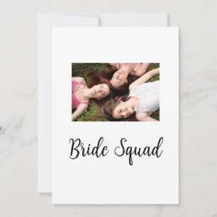 Cartão De Festividades Adicione o seu nome de foto: bridesmaid squad brid