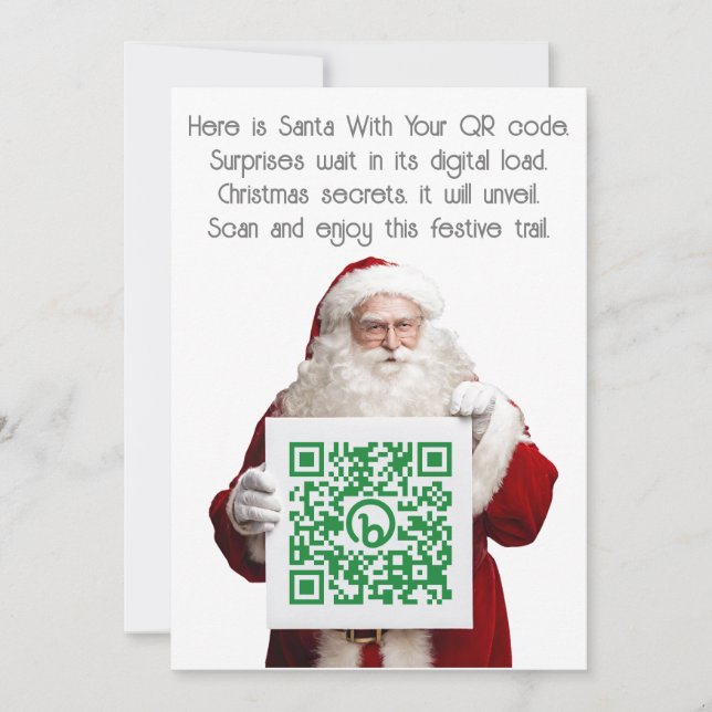 Cartão De Festividades Adicione sua mensagem de código QR ou presente aos (Frente)