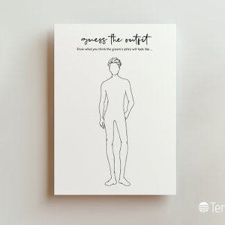 Cartão De Festividades Adivinhe A Roupa - Jogo Do Chá de panela