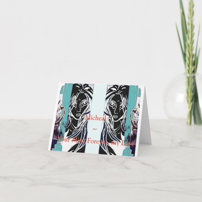 Cartão De Festividades Adolescente de pintura preta (Frente)