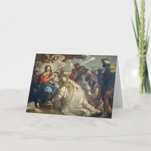 Cartão De Festividades Adoração da Santa Família da Natividade Magi