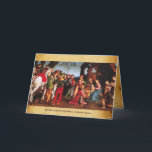 CARTÃO DE FESTIVIDADES ADORAÇÃO DO MAGI<br><div class="desc">Atmosfera colorida e mágica do Natal do pintor italiano Raffaello Sanzio (Raffaello) , Oddi Althar .</div>