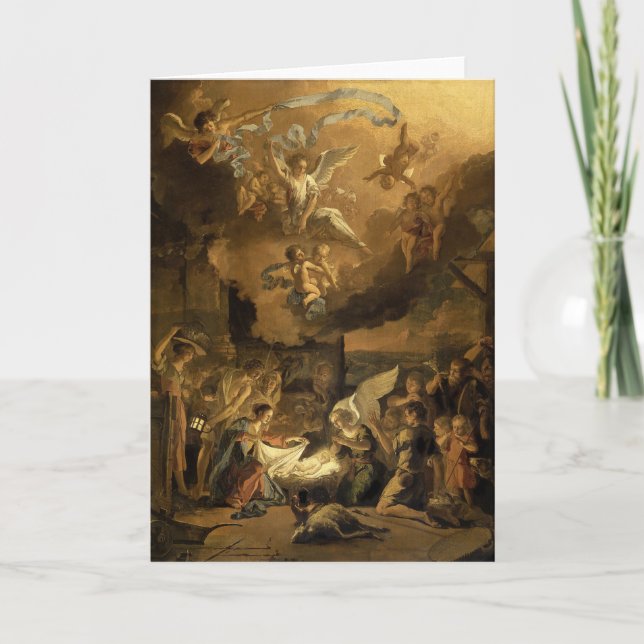 Cartão De Festividades Adoration of the Shepherds Fine Art Christmas (Frente)