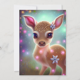 Cartão De Festividades Adorável Fawn de Natal