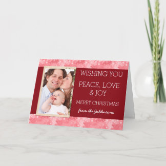 Cartão De Festividades Adorável Foto da Família Vermelha Natal Feliz