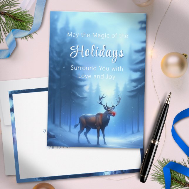 Cartão De Festividades Adorável Inverno Editável Encantado (Criador carregado)