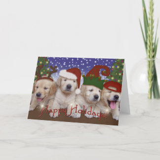 Cartão De Festividades Adorável Natal Labrador Puppies!