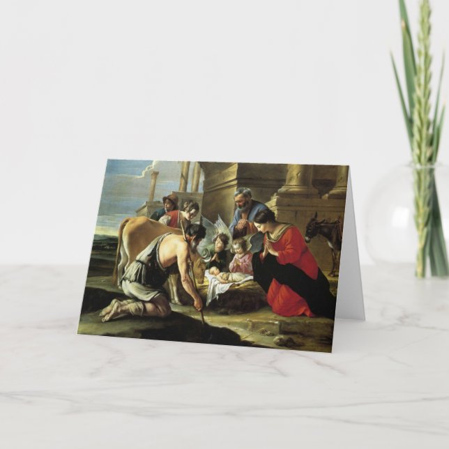 Cartão De Festividades Adoring Shepherds 17th Century (Frente)