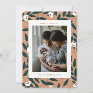 Cartão De Festividades Adorno de Natal Família Fofa Foto Feriado