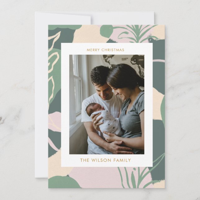 Cartão De Festividades Adornos Natalinos Família Fofa Foto Feriado (Frente)