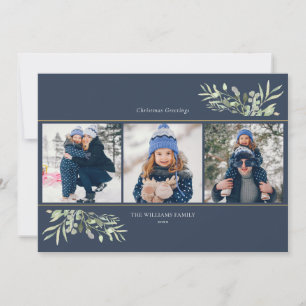 Cartão De Festividades Adornos Natalinos Floral Chic Moderno 3 Fotos