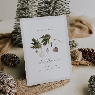 Cartão De Festividades Adornos Neutros Aquarela
