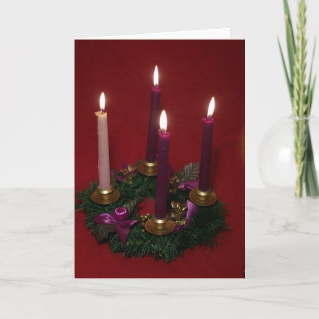 Cartão De Festividades Advent wreath (Frente)