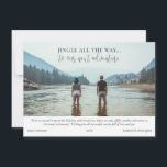 Cartão De Festividades Adventure Viagem Collage no Natal<br><div class="desc">Elevem suas cartões de natal com nosso Cartão com fotos de Férias do Viajante, especialmente projetado para aventureiros, trotters de globo, militares e qualquer um que abraça um ano de fenda ou explora o mundo. A frente vangloria a mensagem alegre "Jingle"... para a nossa próxima aventura", capturando o espírito do...</div>