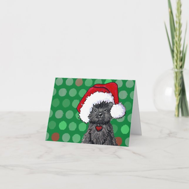 Cartão De Festividades Affenpinscher Christmas Card (Frente)