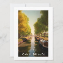 Affiche Canal du midi - France - illustration