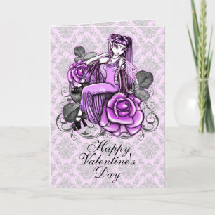 Cartão De Festividades "Affinity" Pink Valentines Day Rose Fae Card