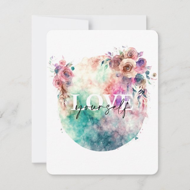 Cartão De Festividades Afirmação positiva - Ame-se (Frente)