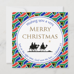 Cartão De Festividades ÁFRICA DO SUL FLAG Três Sábios Natal