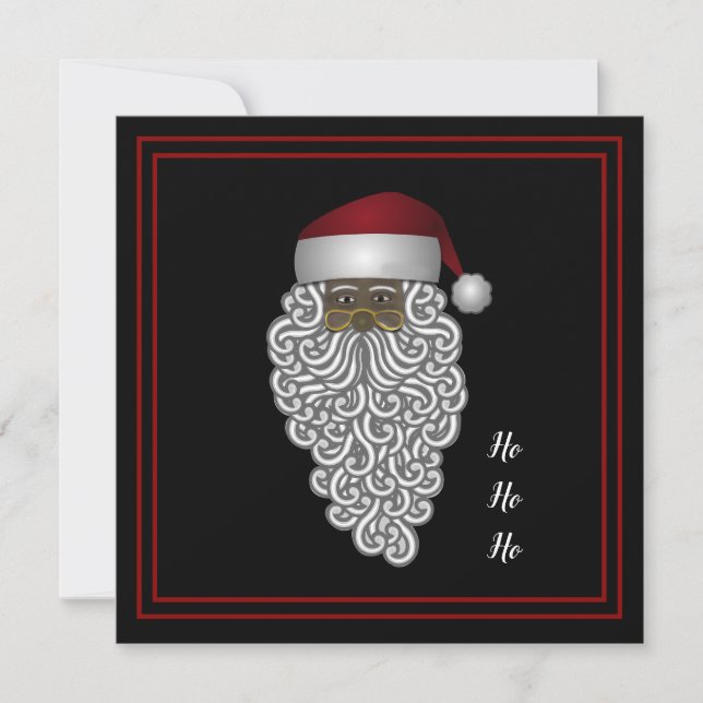 Cartão De Festividades African American Santa Personal Christmas Message (Frente)