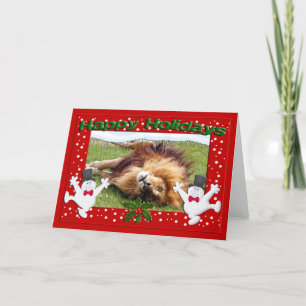 Cartão De Festividades African Lion Christmas Greeting Card
