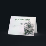 Cartão De Festividades After the Winter Blizzard -  Minimalist Style<br><div class="desc">Western countryside photography. Christmas and winter holidays card. Blank inside for your religious or secular personalized greeting. Minimalistic design. Very little color. Few subjects in photo. A snow storm covers a hillside in deep snow. In the whiteout, you see a few alligator juniper trees. Up close, a small green pine...</div>