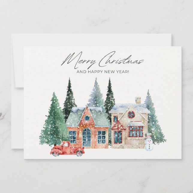 Cartão De Festividades Agradecimento de Férias de Natal para o Cuidador d (Frente)