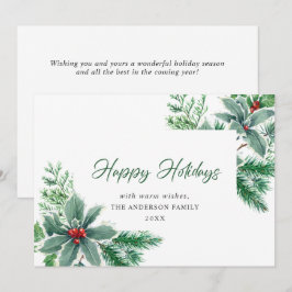 Cartão De Festividades Agradecimento de Natal com Aguarela Festiva de Aze