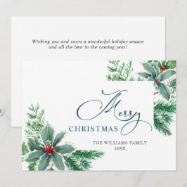 Cartão De Festividades Agradecimento de Natal com Aguarela Festiva de Aze