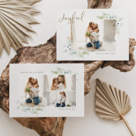 Cartão De Festividades Água-forte alegre Aquarela Verde 4 Fotos